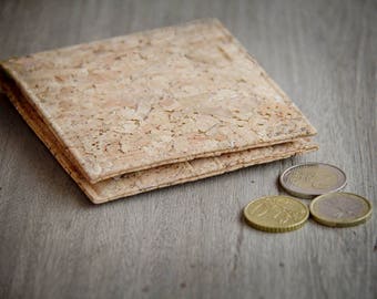 Cork wallet handmade, folded once