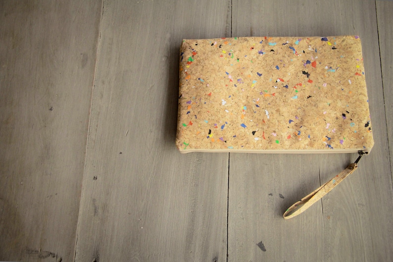 Laptop Case 13 14 inch made from cork with color dots image 10