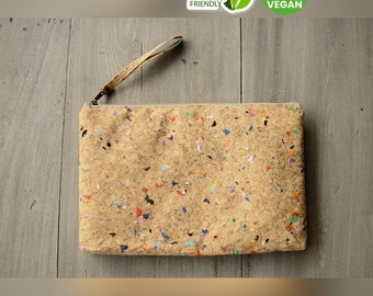 Laptop Case 13 " - 14 " inch made from cork with color dots