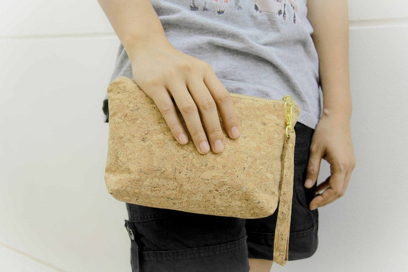 Cosmetic Bag / Pencil Case made from cork image 1