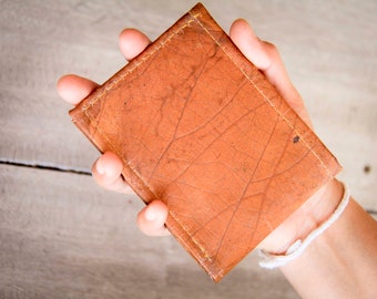 Wallet from brown leaves, folded once