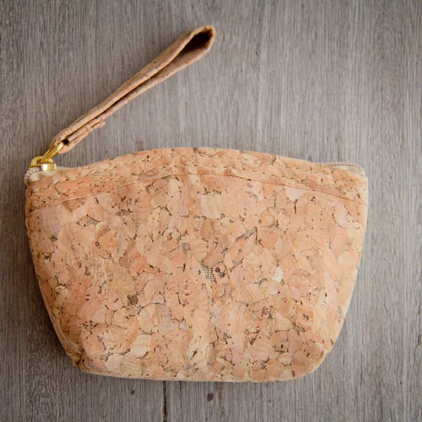 Coin bag handmade from cork, Coin Purse, Mini wallet made of cork, vegan bag..