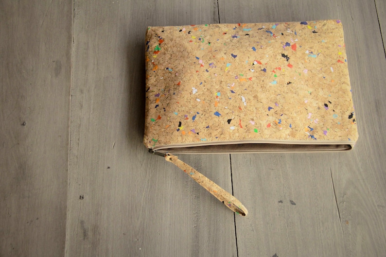 Laptop Case 13 14 inch made from cork with color dots image 2