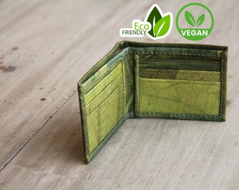 Wallet handmade from green leaves, folded once