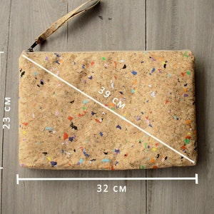 Laptop Case 13 14 inch made from cork with color dots image 5