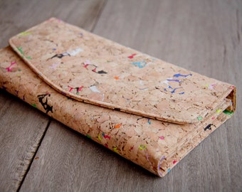 Cork wallet / purse with colored accents