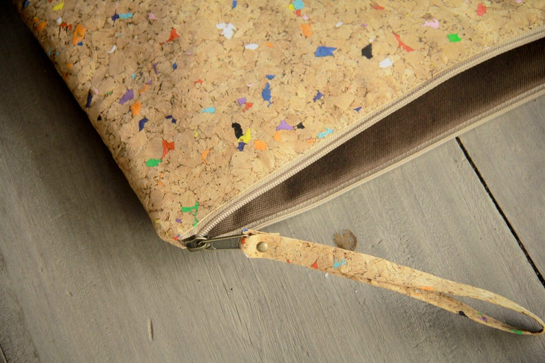 Laptop Case 13 14 inch made from cork with color dots image 4