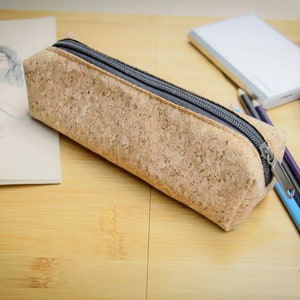 Pencil case handmade from cork