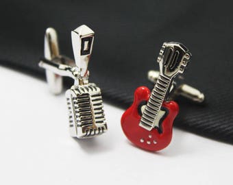 Music Man Cuff Links, Technology Cufflinks, Sliver Accessories, Novelty Accessories, Gift For Man