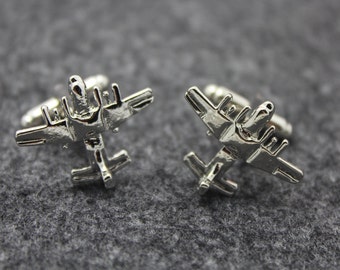 Aircraft Cufflinks, Fighter Cuff, Hero Accessories, Silver Cufflinks, Gift For Man