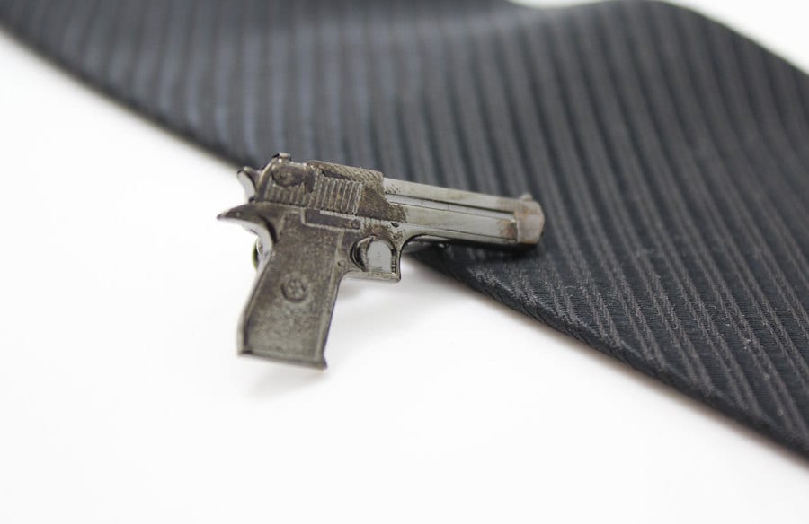 Gun Tie Clip 007 Gun Tie Tack Hero Tie Tack Gun Black Tie Etsy