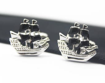 Sailing  Cuff Links, The Caribbean Cufflinks, Sliver Accessories, Novelty Accessories, Gift For Man