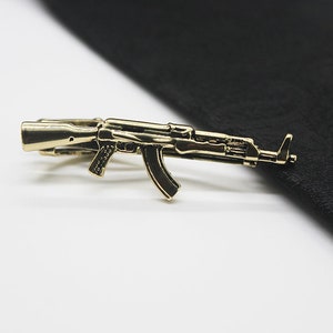 ak - 47 Tie Clip, Game Tie Clip, Gold Accessories, Novelty Accessories, Gift For Man