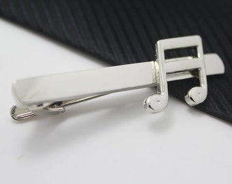 Notacji muzycznej, ruch tie Clip, srebrny akcesoria, akcesoria nowości, prezent dla człowieka