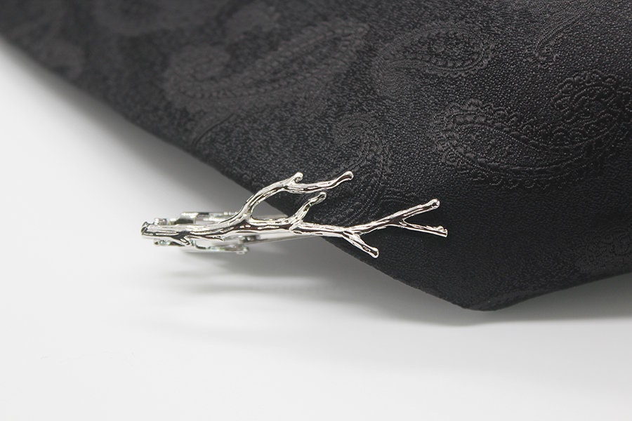 Tree Branches, Twig, Artificial Tie Clip, Wedding  Accessories, Silver Branches Tie Clip, Charms Accessories, Gifts