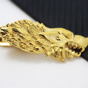 Wolf Tie Clip, Golden Accessories, Novelty Accessories, Gift For Man