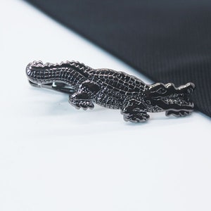 Crocodile, Artificial Tie Clip, Wedding  Accessories, Silver Tie Clip, Charms Accessories, Gifts