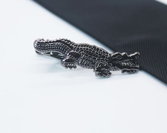 Crocodile, Artificial Tie Clip, Wedding  Accessories, Silver Tie Clip, Charms Accessories, Gifts