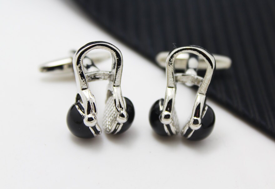 Headset Cuff Links, Music talent ,Hero Accessories, Sliver Accessories, Novelty Accessories, Gift For Man