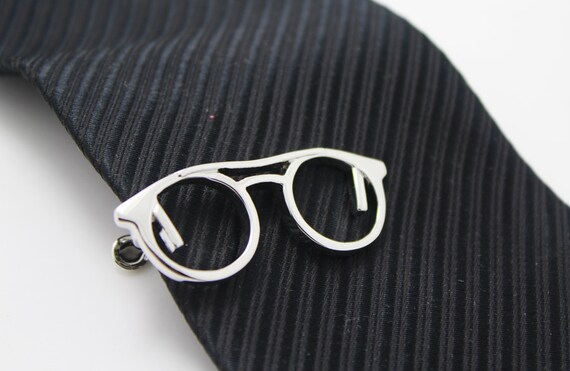 Eye Glasses Comedy Tie Clip Glass Accessories Silver | Etsy