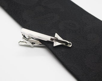 Plane Tie Clip, Aircraft, Airplane Acceasories, Silver Accessories, Novelty Accessories, Gift For Man