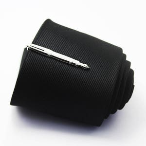 Pen Tie Clip, Fashion Tie Clip, Classic Tie Clip, Silver Tie Clip, Novelty Accessories, Gift For Man