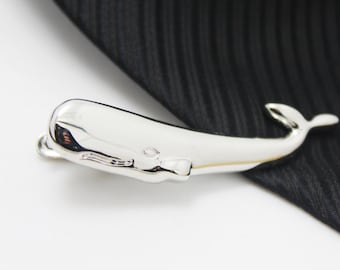 Whale, Tie Clip, Hero Accessories, Silver Accessories, Novelty Accessories, Gift For Man