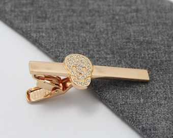 The diamond skull, Skull Tie Clip, Accessories,Gold Accessories, Novelty Accessories, Gift For Man