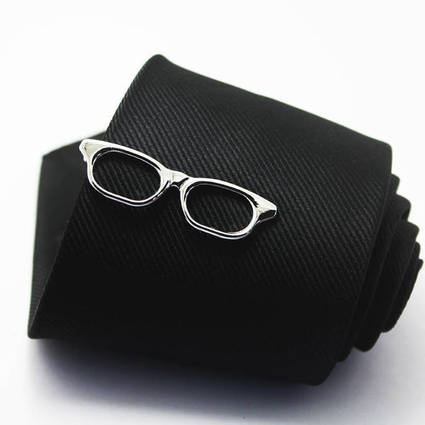 Lunettes pince à cravate, pince à cravate classique, accessoires mode Collocation, pince à cravate argent, fantaisie, cadeau pour homme