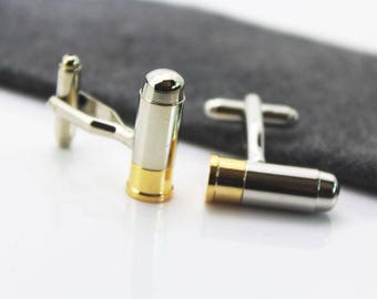 Bullet Cufflinks, Bullet Silver Accessories, Novelty Accessories, Gift For Man