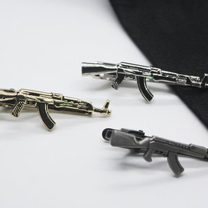 ak - 47 Tie Clip, Game Tie Clip, Gold Accessories, Novelty Accessories, Gift For Man