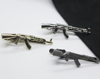 ak - 47 Tie Clip, Game Tie Clip, Gold Accessories, Novelty Accessories, Gift For Man