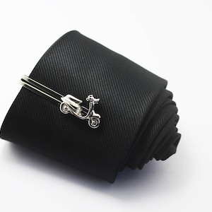 Moto Tie Clip, Fashion Tie Clip, Classic Tie Clip, Silver Tie Clip, Novelty Accessories, Gift For Man