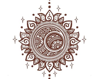 Mandala Sun Tattoo Etsy Mandala Sun Tattoo Etsy