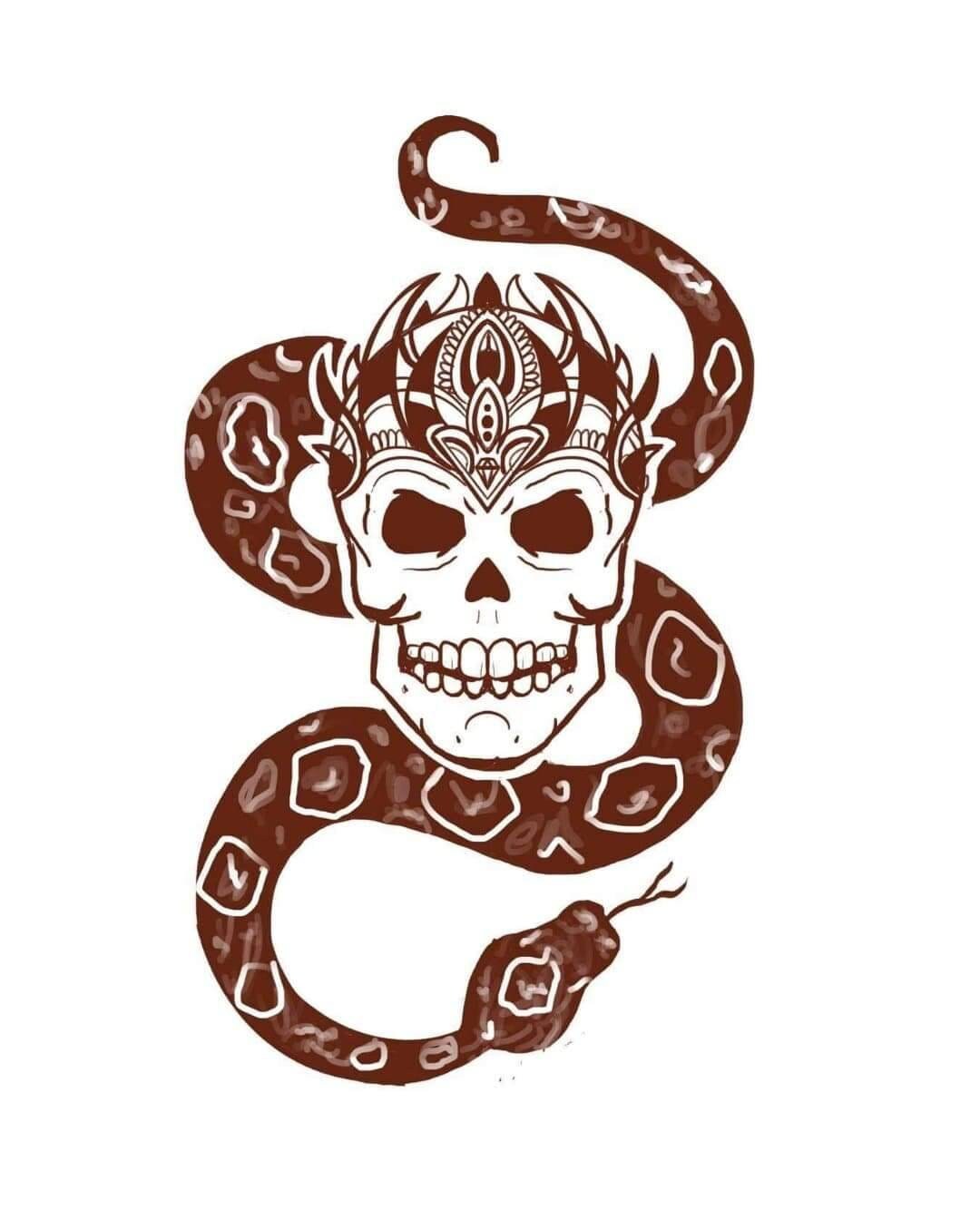 Jessikay Henna Snake King Skull Temporary Tattoo - Etsy