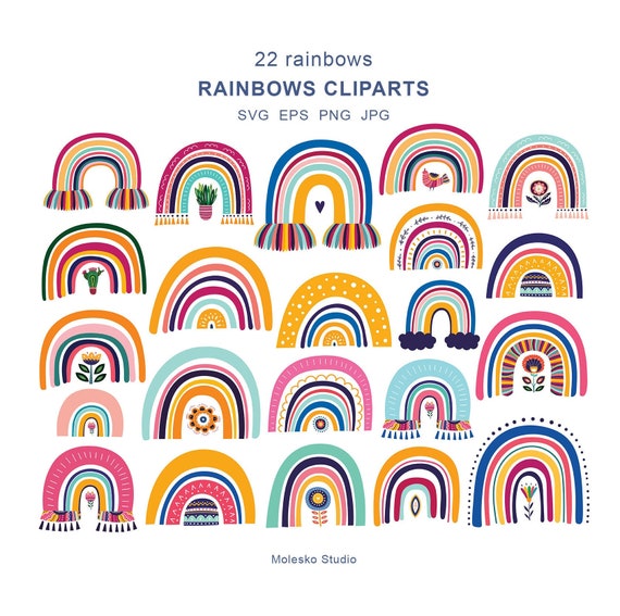 Download Rainbow Clipart Rainbow Svg Boho Rainbow Rainbow Digital Etsy