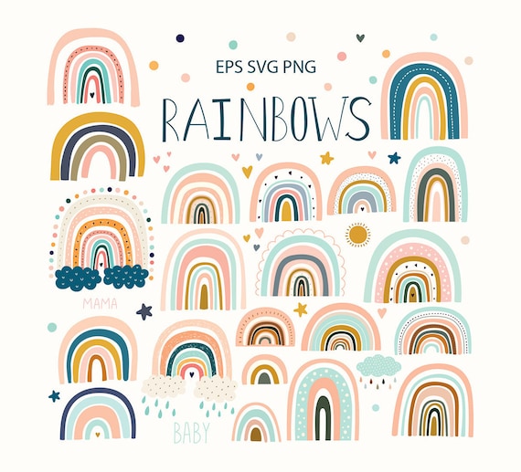 Download Rainbow clipart Rainbow svg Boho Rainbow Rainbow digital ...