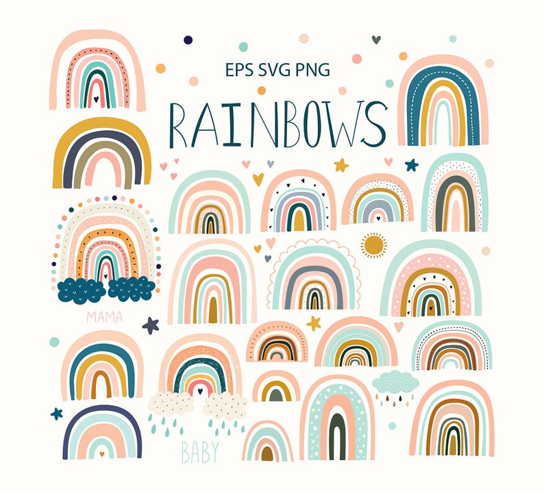 Download Rainbow clipart Rainbow svg Boho Rainbow Rainbow digital ...