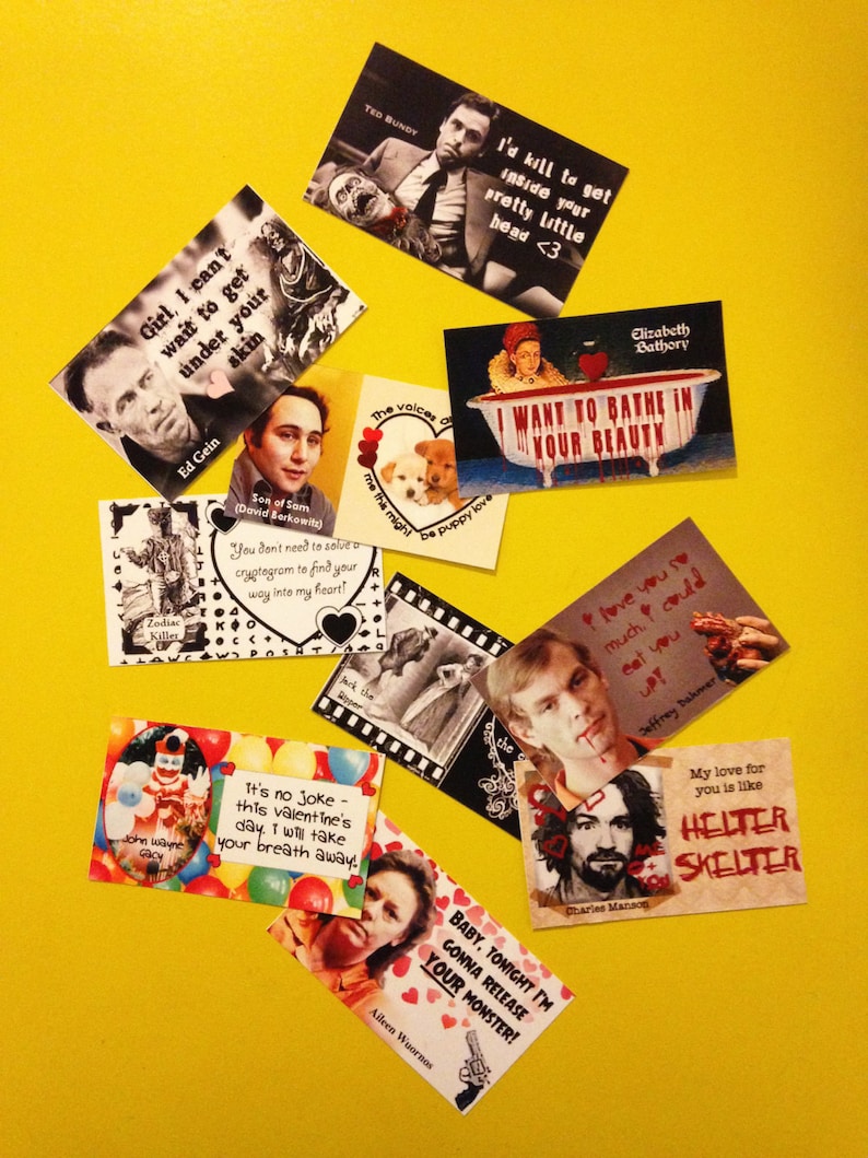 Printable Serial Killer Valentine's Day Cards Set of 10 Etsy