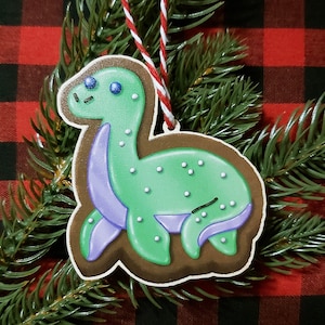 Cryptid Cookie Loch Ness Monster Wood Ornaments
