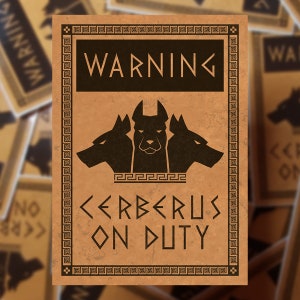 Warnung Cerberus On Duty Stickers