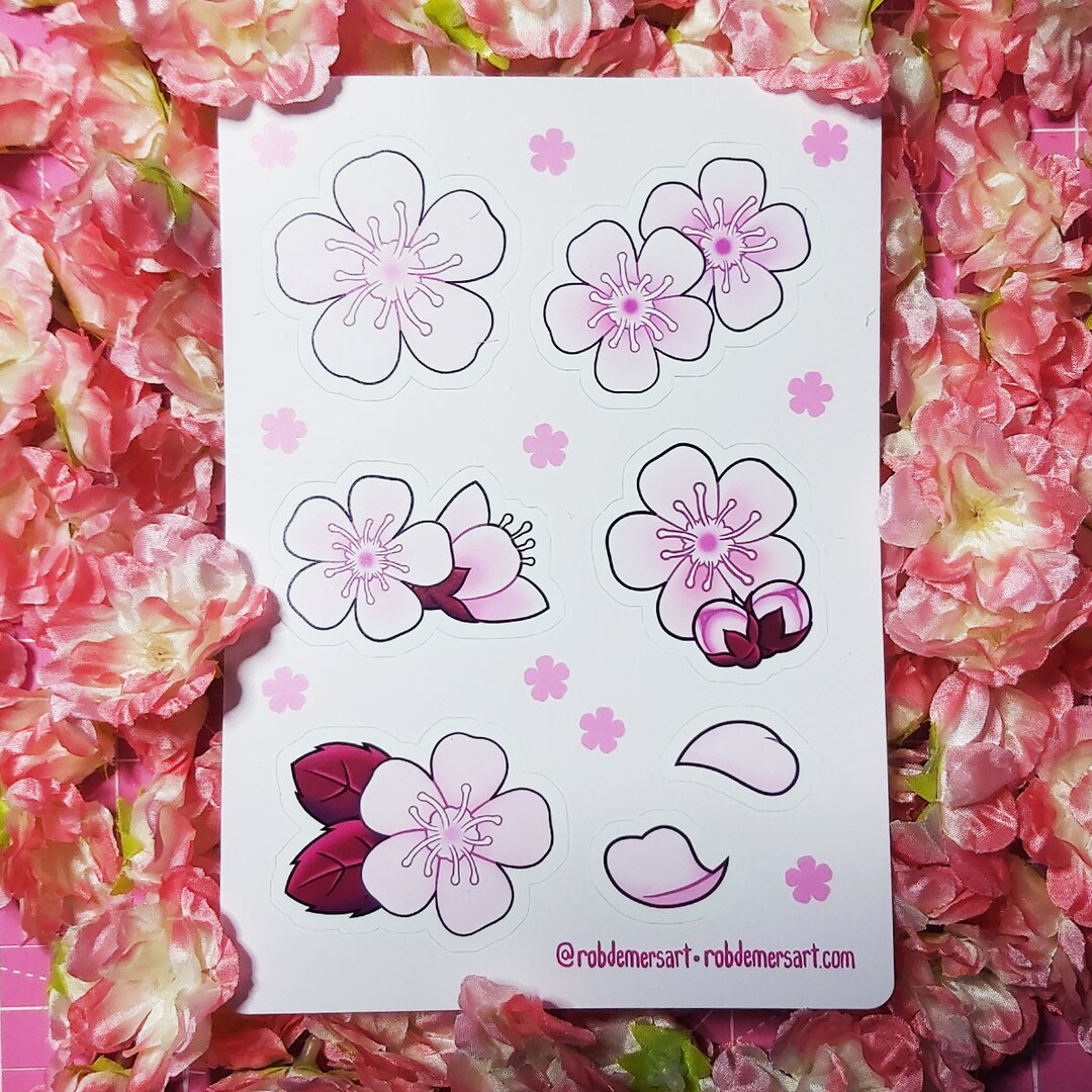 Anna's Cherry Blossoms Sticker Sheet - Etsy