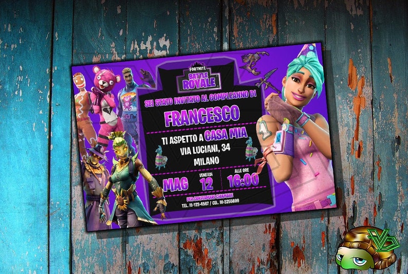 Fortnite Battle Royale Invito Di Compleanno Download O Stampati Misura 15 X 99 Cm Videogioco