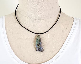 Paua Shell Abalone Choker Necklace, Cord Necklace Choker, Australian Made, Paua Shell Gift, Paua Shell Jewellery, Abalone jewellery,
