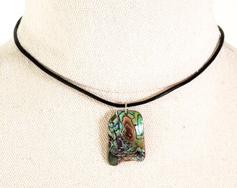 Paua Shell Abalone Choker Necklace, Cord Necklace Choker, Australian Made, Paua Shell Gift, Paua Shell Jewellery, Abalone jewellery,