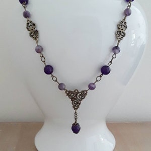 Amethyst Necklace Choker, Amethyst Jewelry Jewellery, Purple Jewelry, Gemstone Necklace, Purple Chakra,  Amethyst Chakra, Gift For Her
