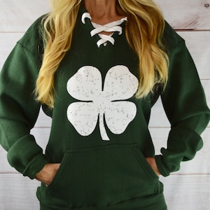 St. Patrick's Day Shamrock Sweatshirt. Four Leaf Clover - Etsy