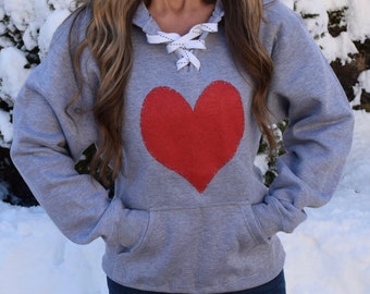 Valentine's Day Shirt for Women. Sweatshirt Womens. Valentines Hoodie. Lace Up Sweatshirt. Red. Love shirt. Engagement. Heart. Cupid