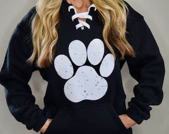 paw print zip up hoodie