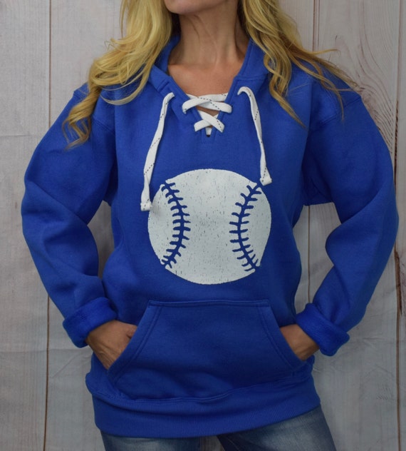 Baseball Lace up Hooded Sweatshirt. Baseball Shirt Mom Fashion. Baseball Sweatshirt. Sports Hoodie. T ball. Softball. Rain Dancer Clothing Etsy